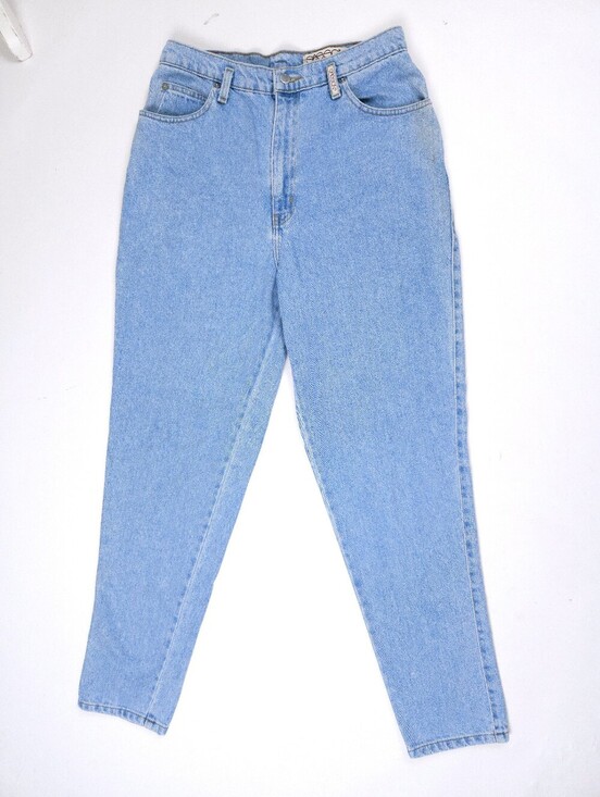 Sasson Jeans Denim - Sasson Vintage Blue Cotton Mom Jeans 90s Tapered High Waist 28x31